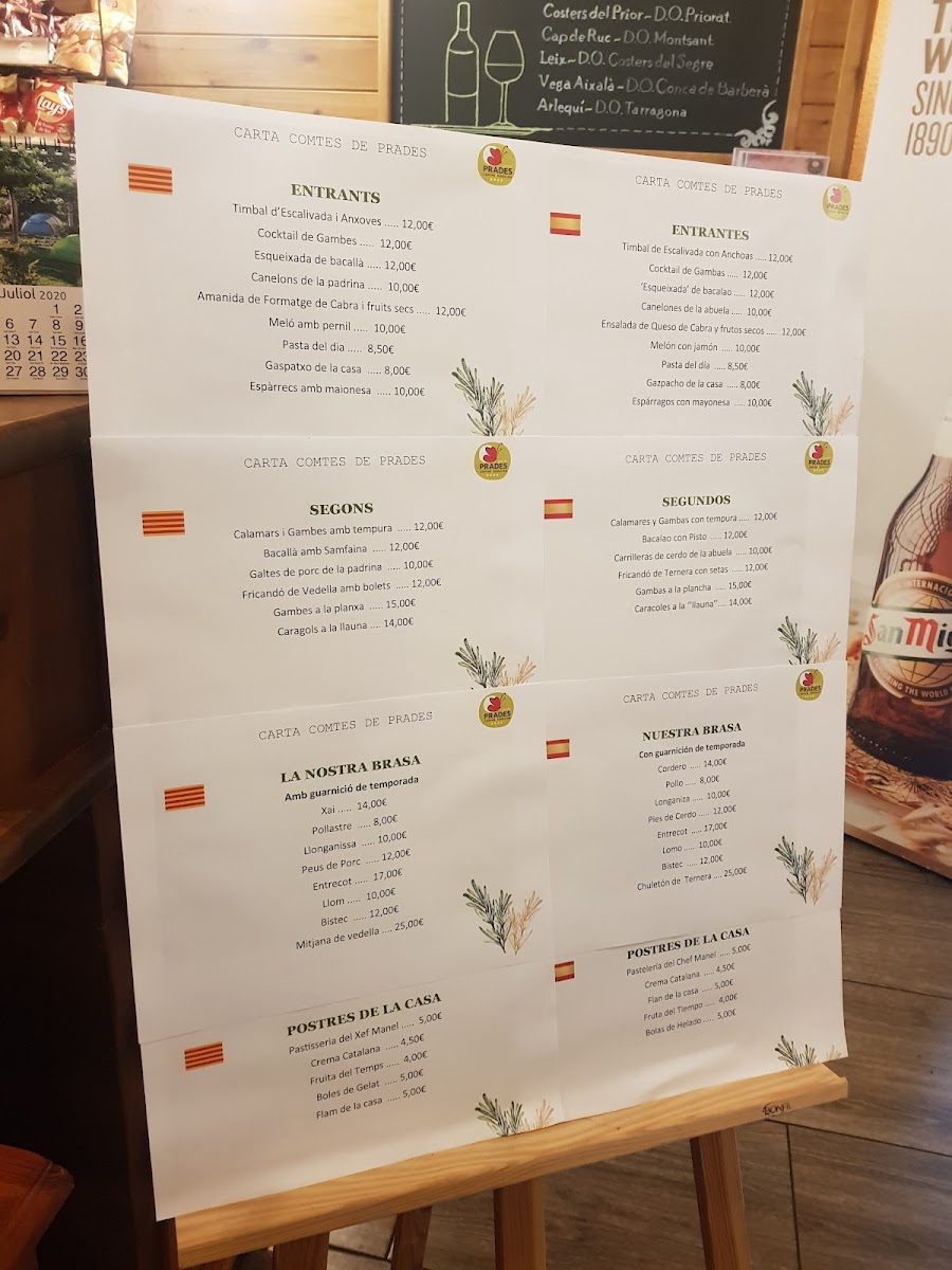 Menu Restaurant Comtes De Prades-10