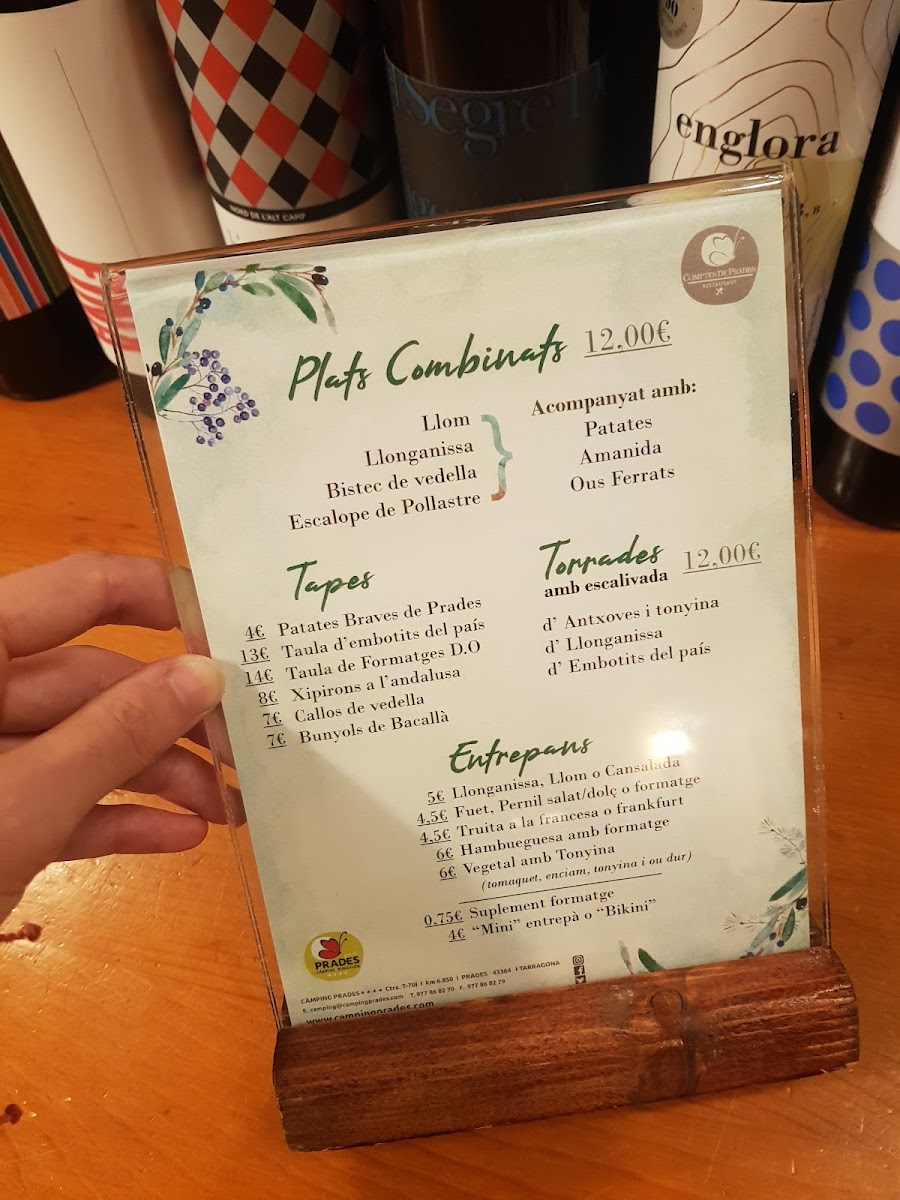 Menu Restaurant Comtes De Prades-8